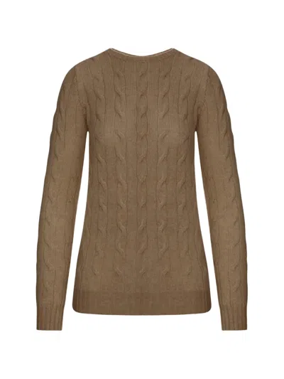 Ralph Lauren Cable-knit Cashmere Sweater In Brown