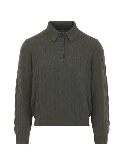 Ralph Lauren Collection Cashmere Long Sleeve Pullover For Women In Green