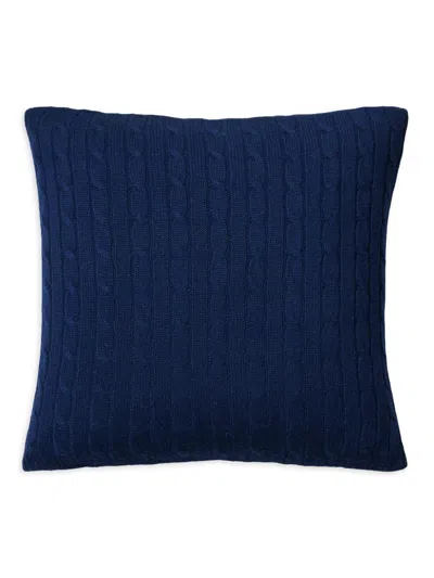 Ralph Lauren Cable-knit Cashmere Throw Pillow In Blue