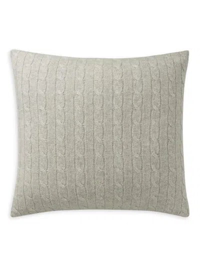 Ralph Lauren Cable-knit Cashmere Throw Pillow In Gray