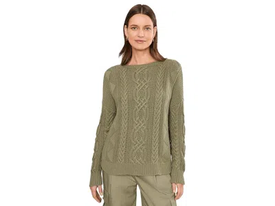 Ralph Lauren Cable-knit Cotton Boatneck Sweater Women's Clothing Light Agave: Lg In Green