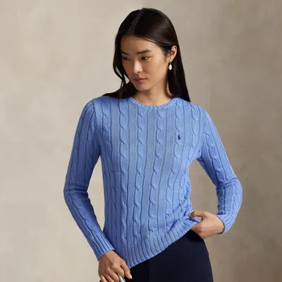 Polo Ralph Lauren Cable-knit Cotton Crewneck Sweater In New Litchfield Blue
