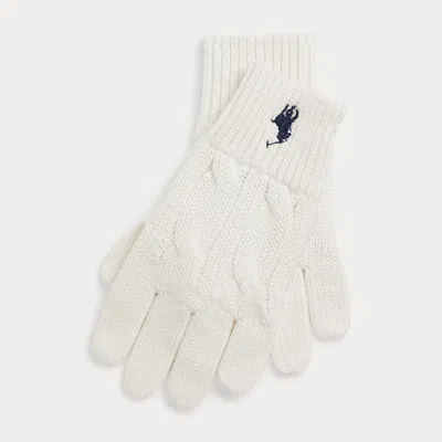 Ralph Lauren Cable-knit Cotton Glove In White