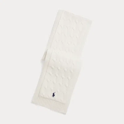 Ralph Lauren Cable-knit Cotton Scarf In Nevis