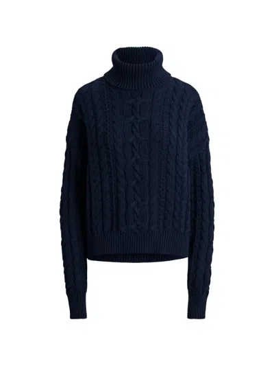 Ralph Lauren Cable-knit Cotton Sweater In Black