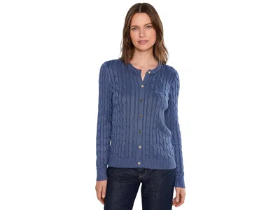 Ralph Lauren Cable-knit Cotton-blend Cardigan Women's Sweater Inky Blue: Xl