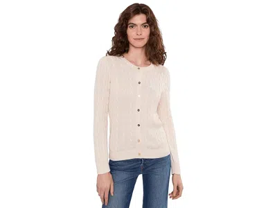 Ralph Lauren Cable-knit Cotton-blend Cardigan Women's Sweater Mascarpone Cream: Sm In Brown