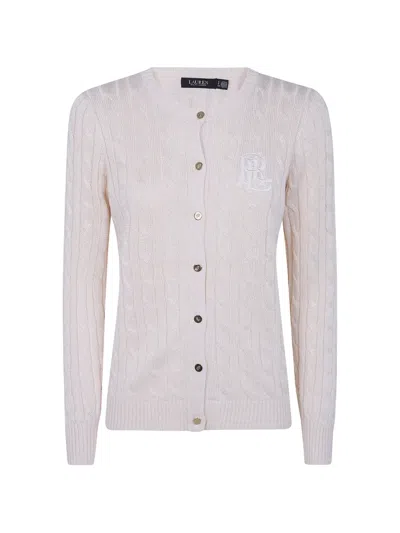 Ralph Lauren Cable-knit Embroidered Cardigan In White