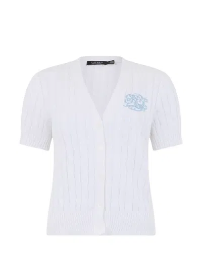 Ralph Lauren Cable-knit Embroidered Cardigan In White