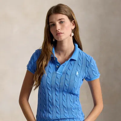 Polo Ralph Lauren Cable-knit Polo Shirt In Colby Blue