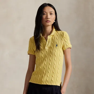 Polo Ralph Lauren Cable-knit Polo Shirt In Fall Yellow
