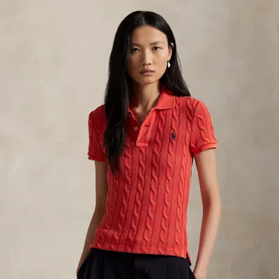 Polo Ralph Lauren Cable-knit Polo Shirt In Rl Red