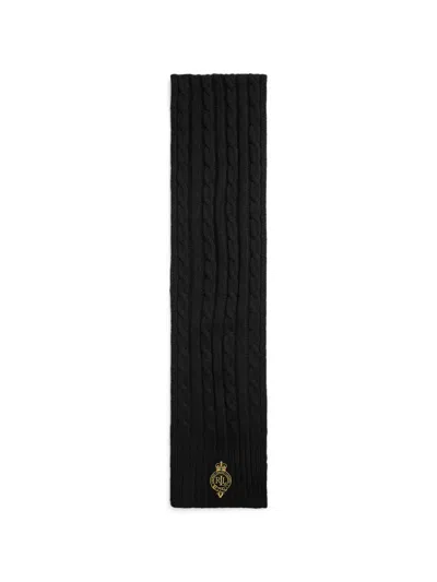 Ralph Lauren Cable-knit Scarf In Purple