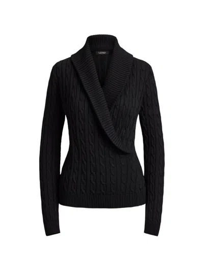 Ralph Lauren Cable-knit Shawl-collar Sweater In Multi