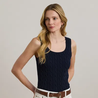 Ralph Lauren Cable-knit Sleeveless Sweater In Lauren Navy In Blue