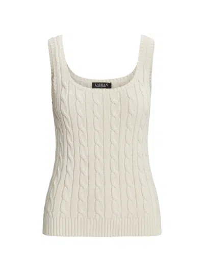 Ralph Lauren Cable-knit Sleeveless Sweater In White