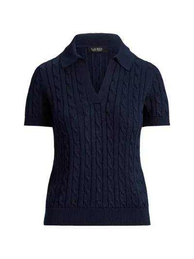 Ralph Lauren Cable-knit T-shirt In Blue