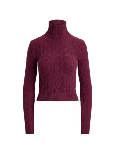 Ralph Lauren Cable-knit Roll-neck Sweater In Red
