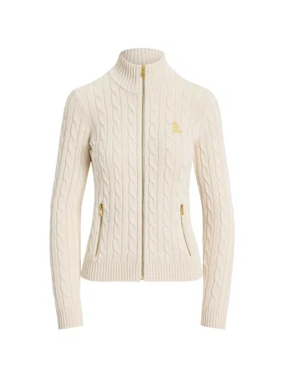 Ralph Lauren Cable-knit Zipped Jacket In Neutral