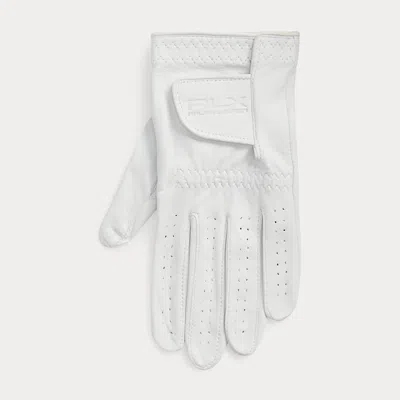Ralph Lauren Cabretta Leather Golf Glove – Left Hand In White In Purple