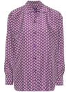 Ralph Lauren Cagney Printed Silk Shirt In Purple
