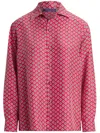 Polo Ralph Lauren Cagney Printed Silk Blouse In Pink