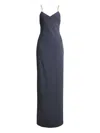 Ralph Lauren Caitlin Sequined Striped Maxi Dress In Blue