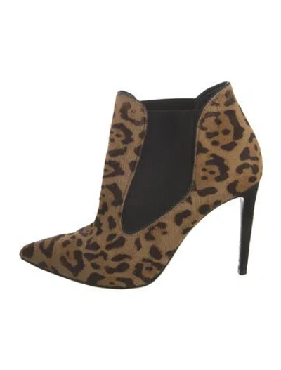Pre-owned Ralph Lauren Calf Hair Animal Print Pumps In Brown
