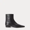 Ralph Lauren Calfskin Ankle Boot In Black
