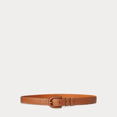 Polo Ralph Lauren Calfskin Buckle Belt In Rl Gold