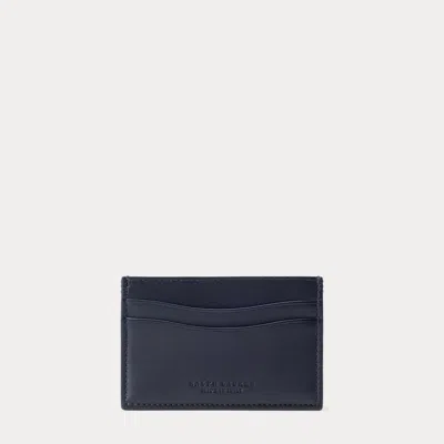 Ralph Lauren Calfskin Card Case In Classic Chairman Navy
