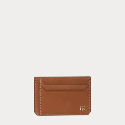 Ralph Lauren Calfskin Card Case In Gold