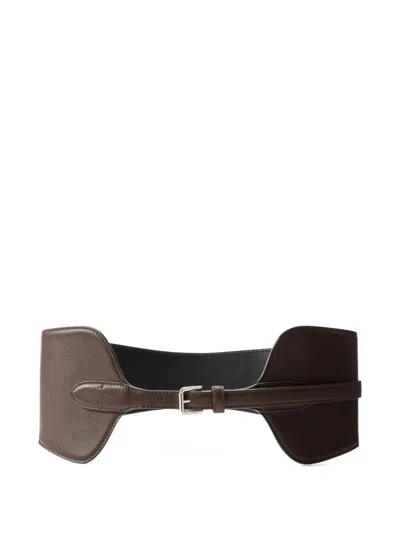 Ralph Lauren Calfskin Corset Belt In Brown