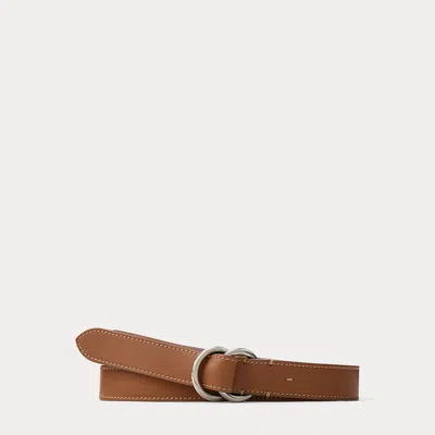 Ralph Lauren Calfskin O-ring Belt In Rl Gold In Brown