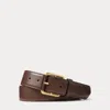 Ralph Lauren Calfskin Roller-buckle Belt In Brown