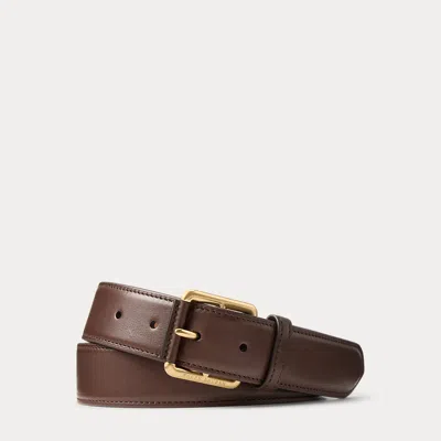 Ralph Lauren Calfskin Roller-buckle Belt In Brown