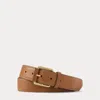 Ralph Lauren Calfskin Roller-buckle Belt In Gold