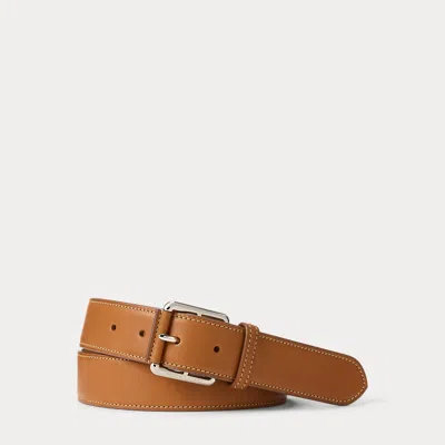 Ralph Lauren Calfskin Roller-buckle Belt In Gold