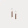 Ralph Lauren Calfskin-trim Long Link Earrings In Metallic