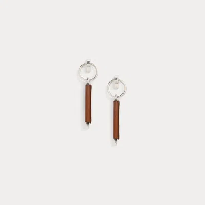 Ralph Lauren Calfskin-trim Long Link Earrings In Multi