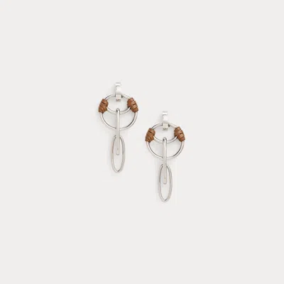 Ralph Lauren Calfskin-trim Small Equestrian Earrings In Multi