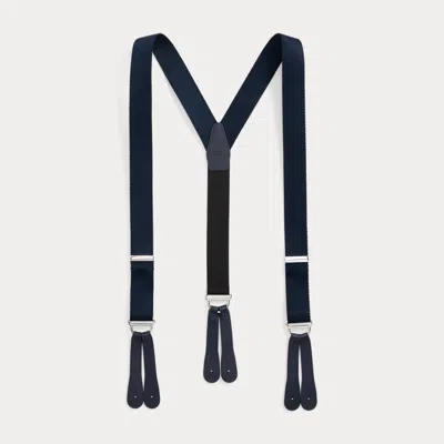 Ralph Lauren Calfskin-trim Suspenders In Blue