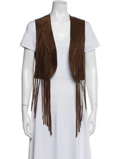 Pre-owned Ralph Lauren Calfskin Vest In Brown