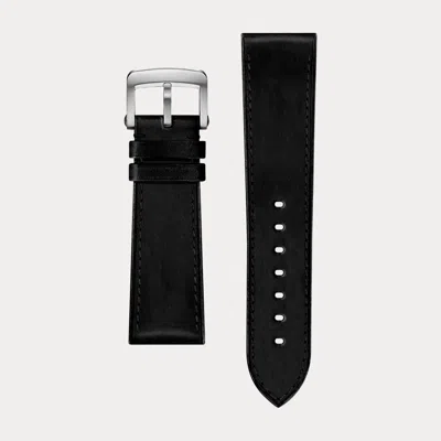 Polo Ralph Lauren Calfskin Watch Strap In Black Calf