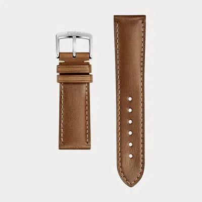 Polo Ralph Lauren Calfskin Watch Strap In Tan Calf