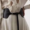 Ralph Lauren Calfskin Wide Corset Belt In Black