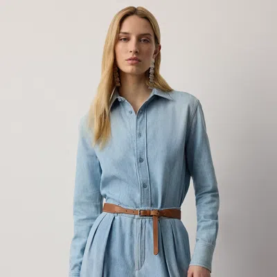 Ralph Lauren Callie Cotton Denim Shirt In Cirrus Indigo In Blue