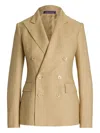 Ralph Lauren Cashmere-linen Camden Jacket In Braun