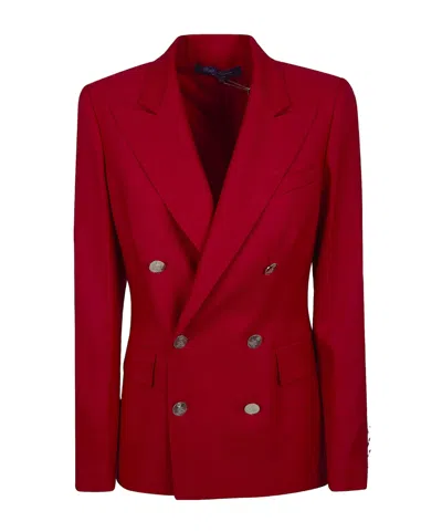 Ralph Lauren Ramona Double-breasted Ramona Blazer In Red