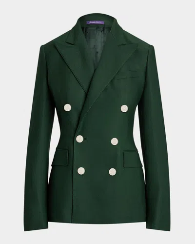 Ralph Lauren Camden Double-breasted Cashmere Jacket In Green
